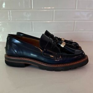Stuart Weitzman Navy Tassel Loafers